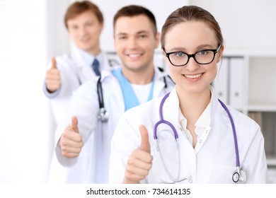 Happy Doctor Woman Medical Staff Hospital Stock Photo 734614135 ...