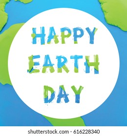Happy Earth Day Letter Blurred Background For Banner, Poster.