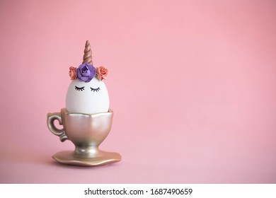Happy Easter Egg Unicorn Flowers - Shutterstock ID 1687490659