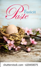 Happy Easter write in Romanian language, Paste fericit 