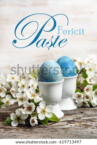 Happy Easter write in Romanian language, Paste fericit 