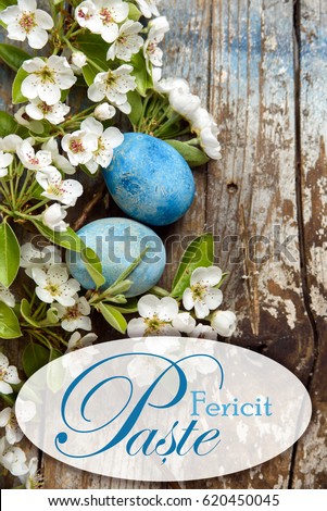 Happy Easter write in Romanian language, Paste fericit 