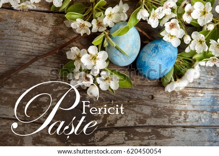 Happy Easter write in Romanian language, Paste fericit 
