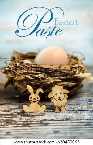 Happy Easter write in Romanian language, Paste fericit 