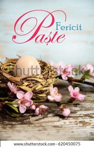 Happy Easter write in Romanian language, Paste fericit 