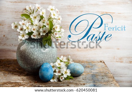 Happy Easter write in Romanian language, Paste fericit 
