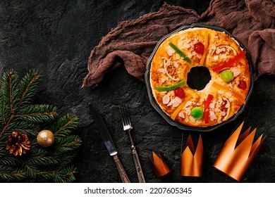 Happy Epiphany Tasty Food Top View