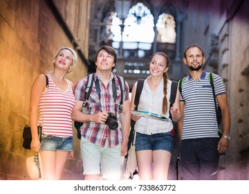 happy european couples  during city walking