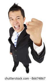 Happy And Excited Businessman With Fist