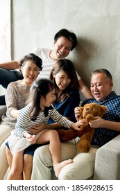 Happy Extended Asian Family Spending Time Together