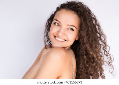 Happy face and smiling young woman