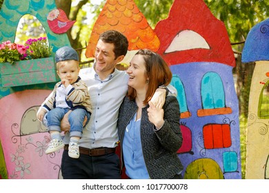 Happy Familly In Park