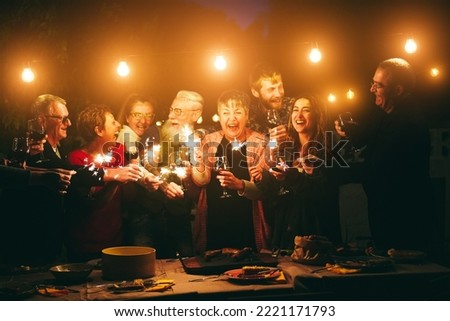 Similar – Image, Stock Photo sparkler Joy Happy Event