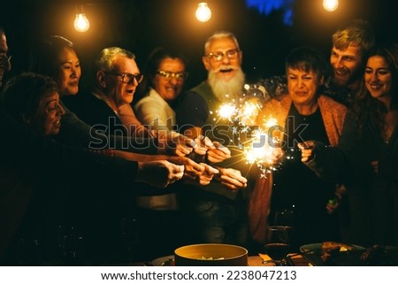 Similar – Image, Stock Photo sparkler Joy Happy Event