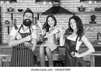 Happy Family Cooking Holiday Meals Together, Culinary Recipe Concept