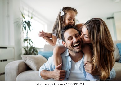 Happy Family Having Fun Time At Home