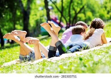 Happy Family Having Weekend Summer Park Stock Photo 305704070 ...