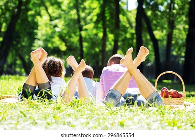 Happy Family Having Weekend In Summer Park