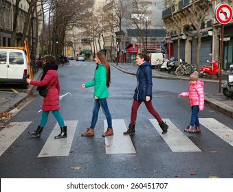 Happy family moments - girls having fun in the city