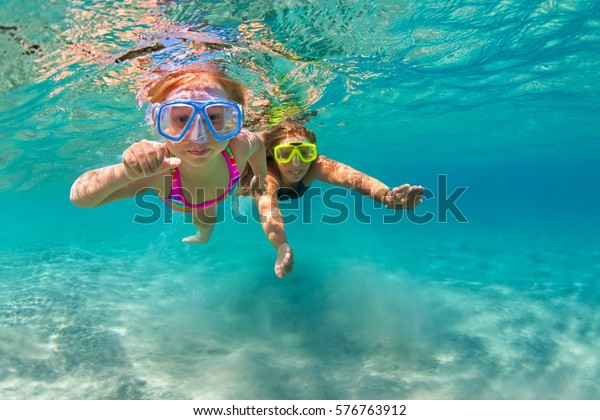 Happy Family Mother Baby Girl Dive Stock Photo (Edit Now) 576763912