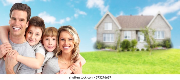 Happy Family Near New Home Residential Stock Photo (Edit Now) 251180965