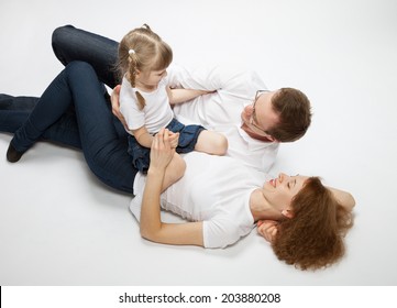 Happy Family On White Background