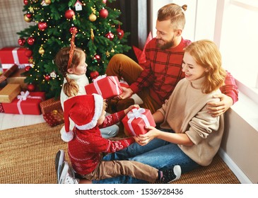 Happy Family Parents Children Open Presents Stock Photo (Edit Now ...