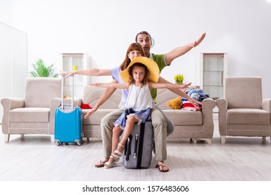 Happy Family Planning Vacation Trip