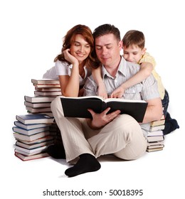 Happy Family Reading A Book