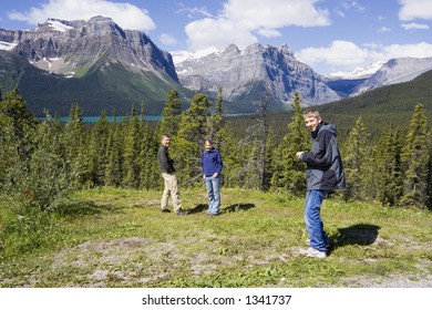 Happy Family In The Rockies - Banff National Park, Canada