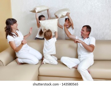 Happy Family Spends Together Time