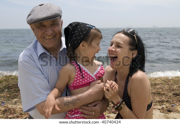 Happy Family Three Generation Together Royalty Free Stock Image