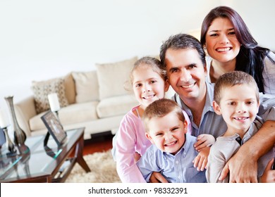 Happy Family Together In The Living Room