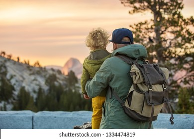 Happy Family Visit Yosemite National Park In California