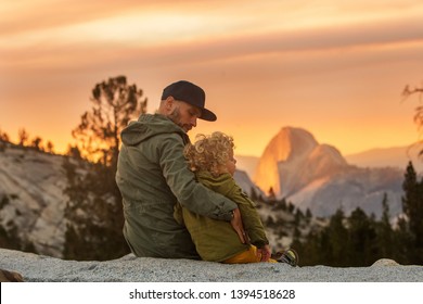 Happy Family Visit Yosemite National Park In California