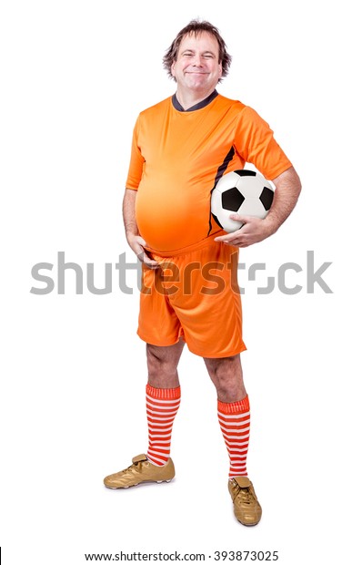 Happy Fat Football Soccer Player Ball Stock Photo (Edit Now) 11