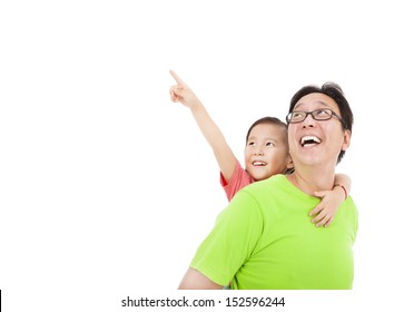 Happy Father Daughter Looking Pointing Stock Photo (Edit Now) 152596244