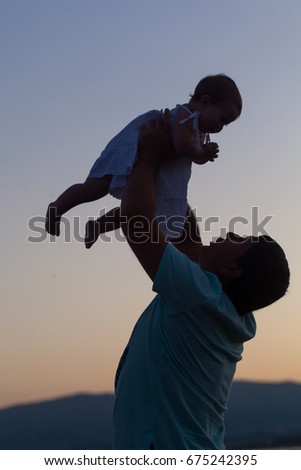 Similar – Image, Stock Photo Father and daughter laughing together