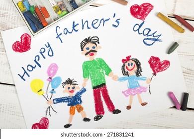 Happy fathers day card made by child