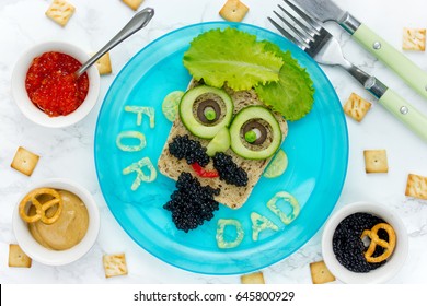 Happy Father's Day Treat For Dad Man Face Sandwich