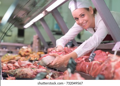 Happy Female Butcher