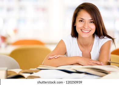 Happy Female Student At The University Smiling