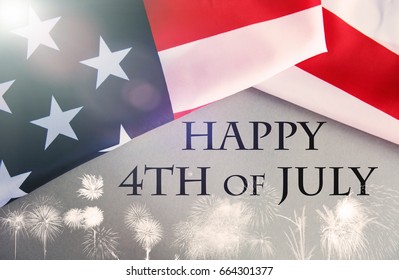 Happy Fourth July Against Usa Flag Stock Photo (Edit Now) 664301377