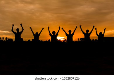 50 People Celebrating Siluet Images, Stock Photos & Vectors | Shutterstock