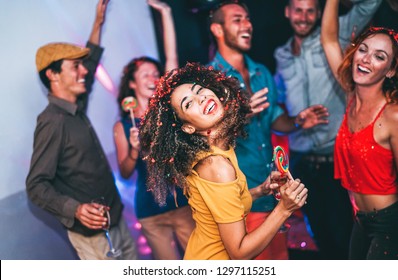 Happy Friends Doing Party Night Club Stock Photo 1297115251 | Shutterstock