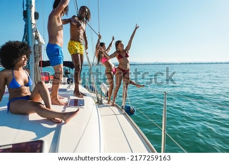 Similar – Image, Stock Photo Sailing ships on the Hanse Sail in Rostock