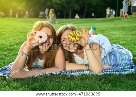 Happy friends in the park