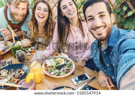 Similar – Infused fruit water cocktails and people talking in background