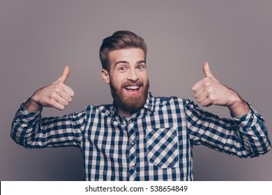 happy funny boyfriend show sight thumbs up and good luck - Shutterstock ID 538654849