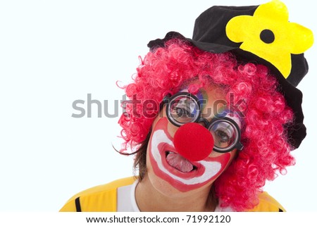 happy funny clown smiling (isolated on white)
